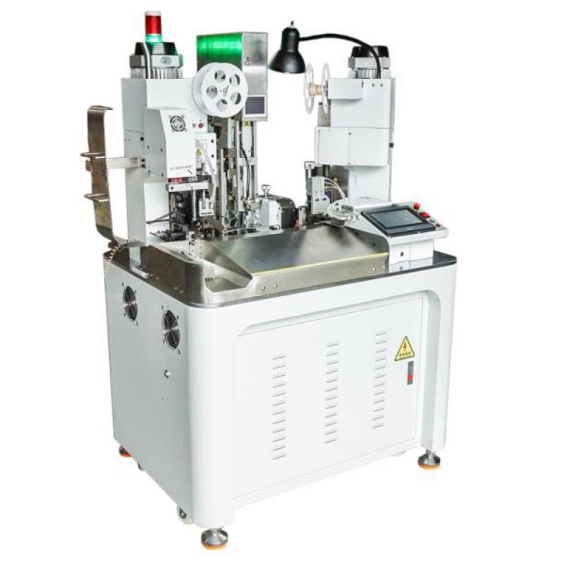 Insert wire seal strip and crimp machine